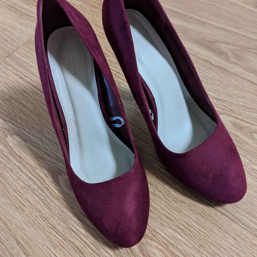 Burgundy Suede Heels
